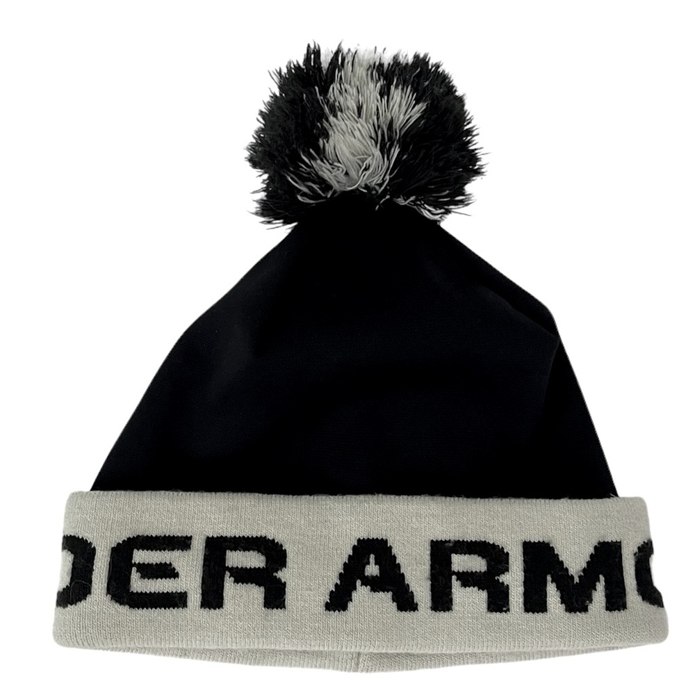 Under Armour Gametime Black/White Pom Beanie Kids